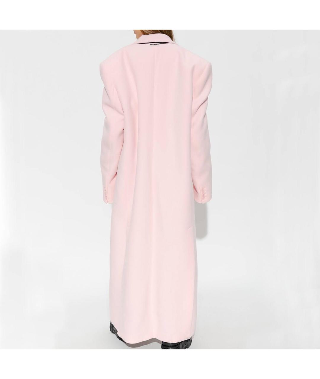 VETEMENTS Розовое шерстяное пальто, фото 3