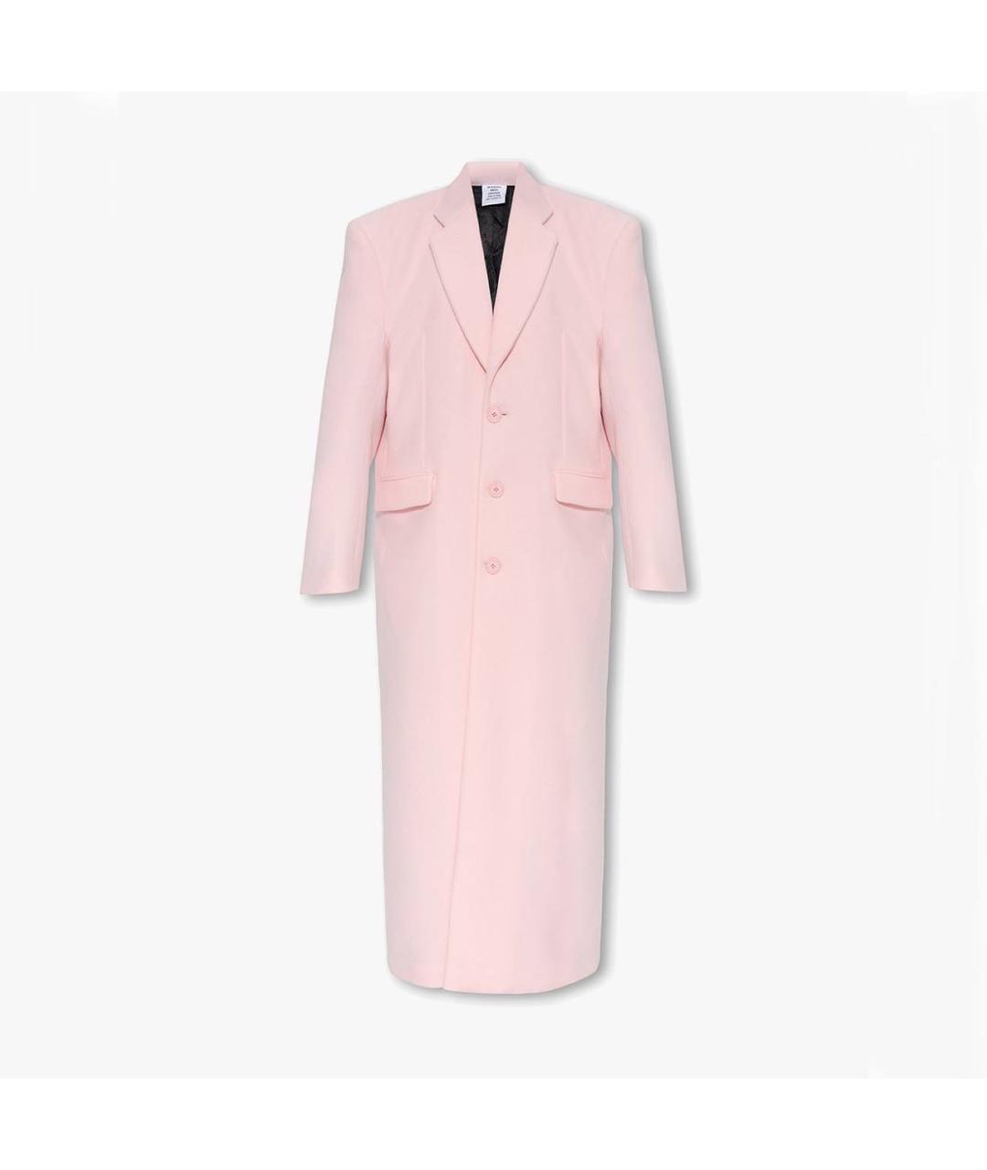 VETEMENTS Розовое шерстяное пальто, фото 4