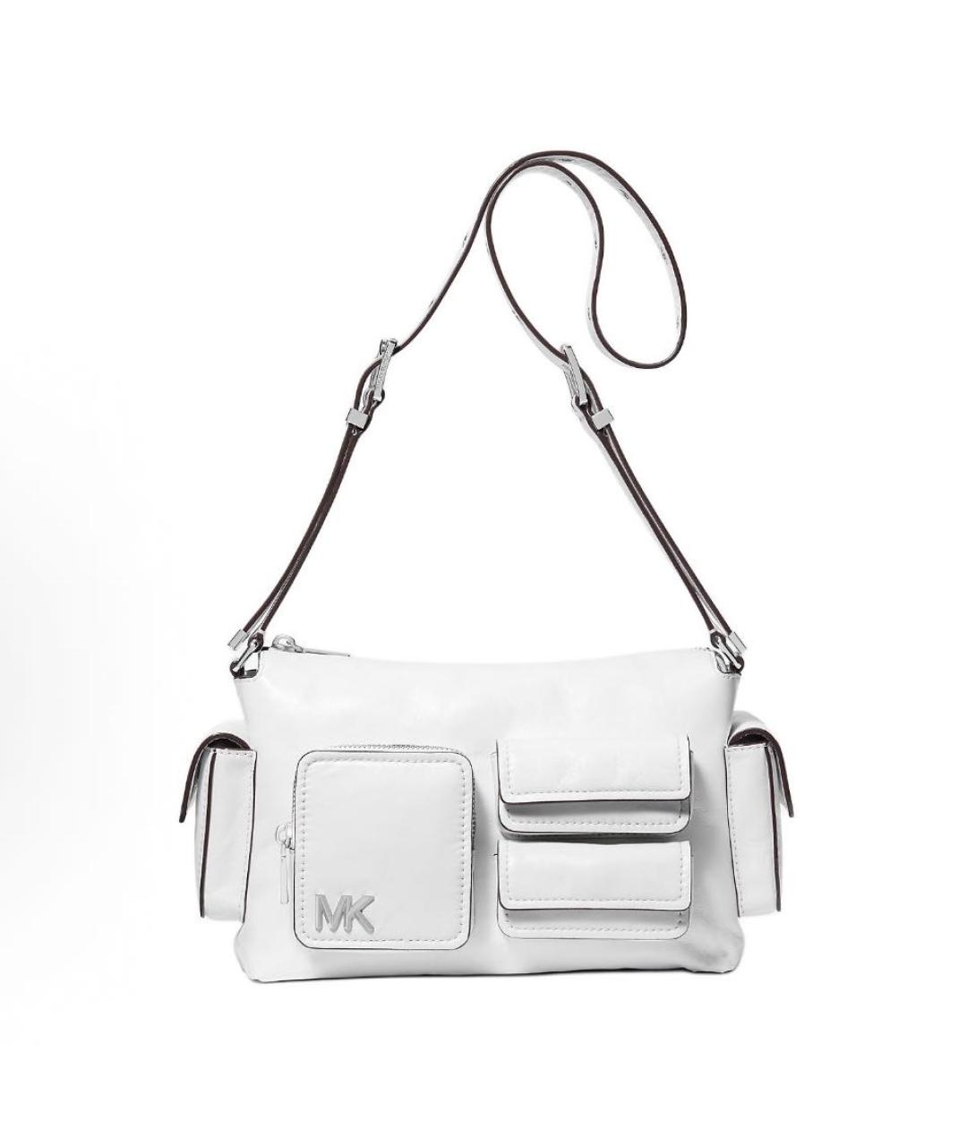 MICHAEL KORS Белая кожаная сумка через плечо, фото 5
