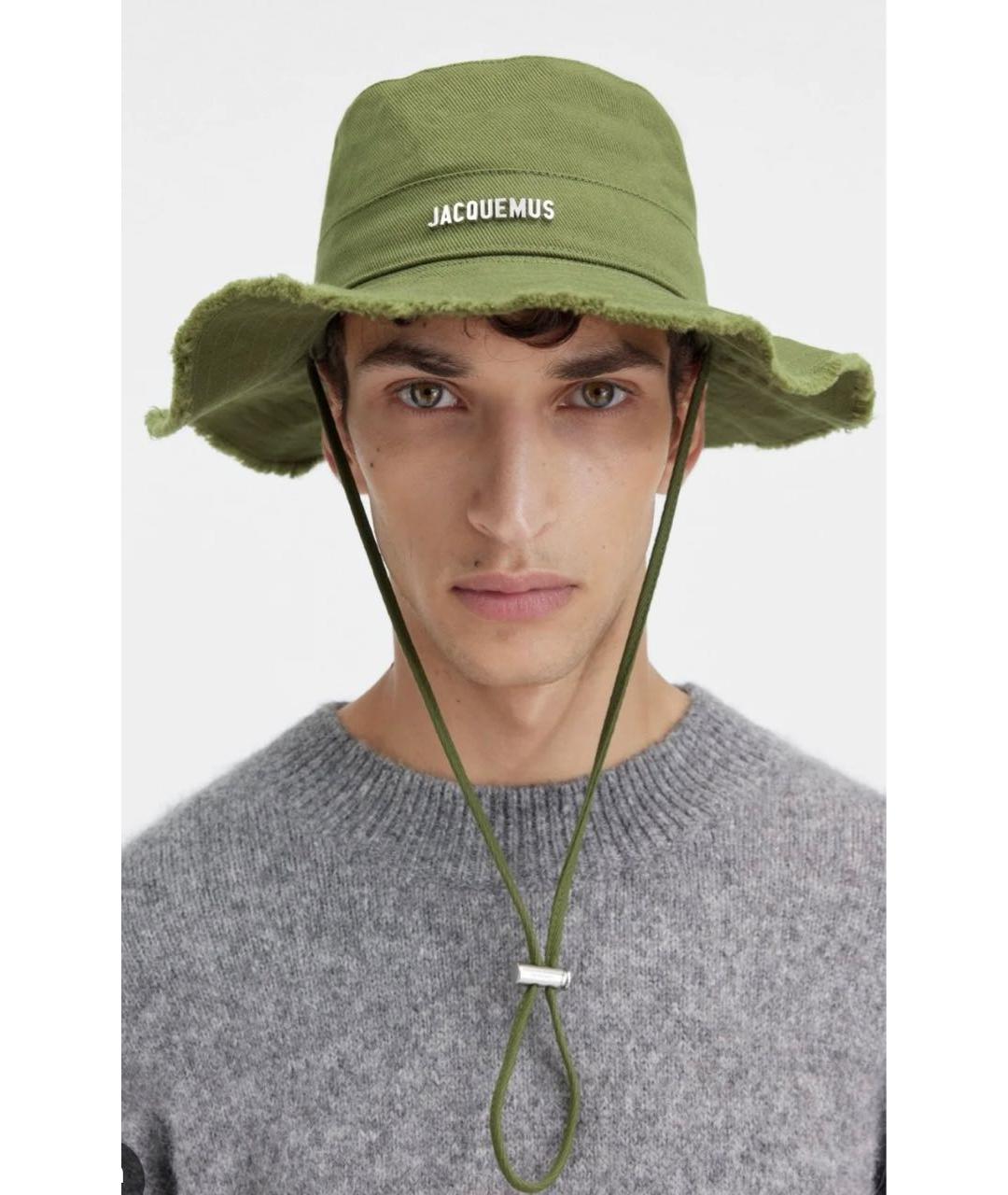 JACQUEMUS Хаки хлопковая панама, фото 7