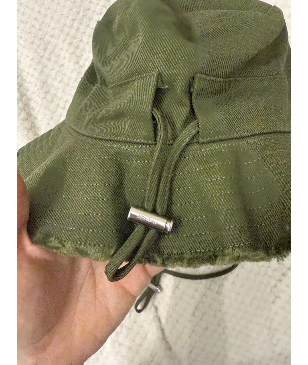 JACQUEMUS Хаки хлопковая панама, фото 5