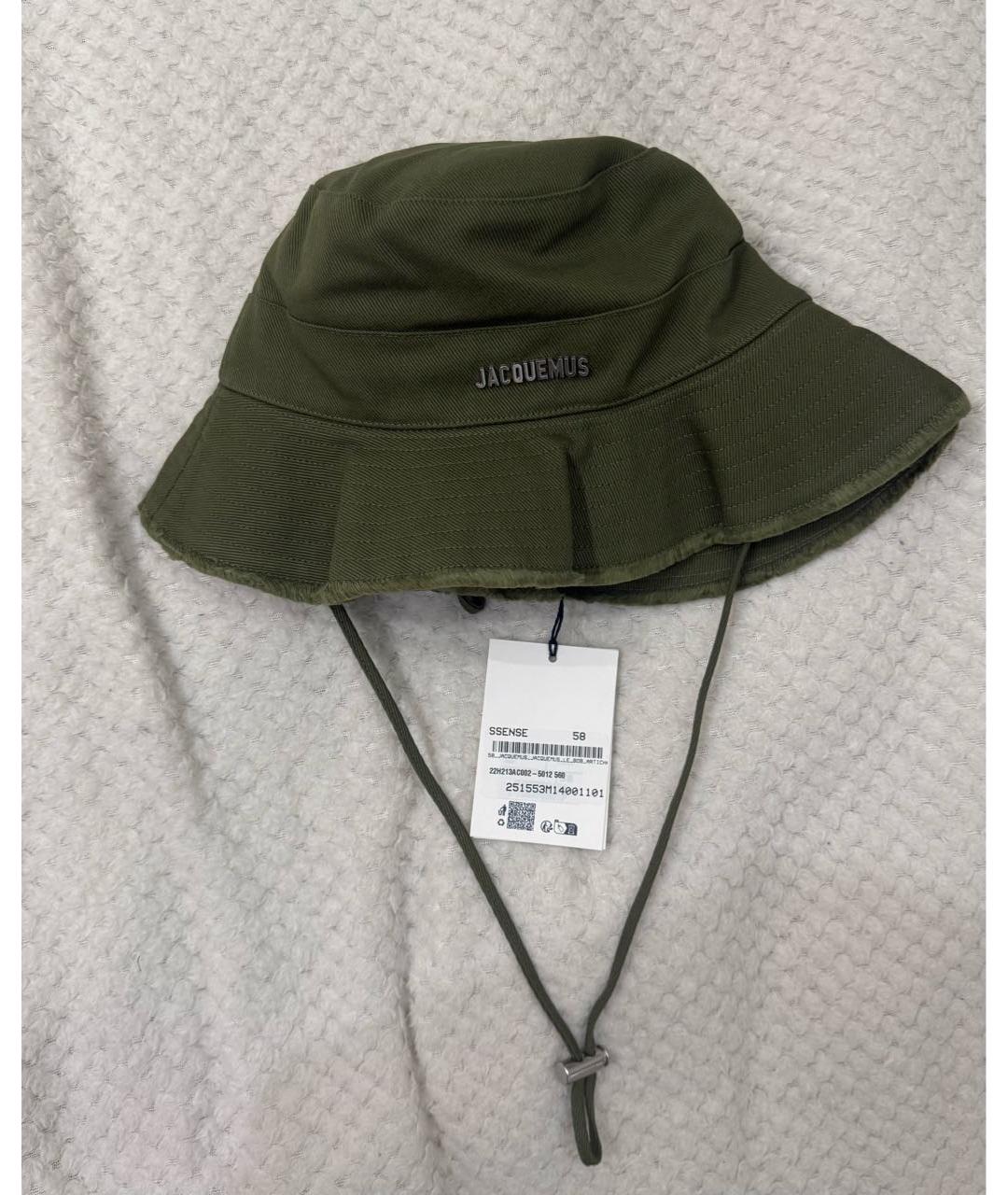 JACQUEMUS Хаки хлопковая панама, фото 2