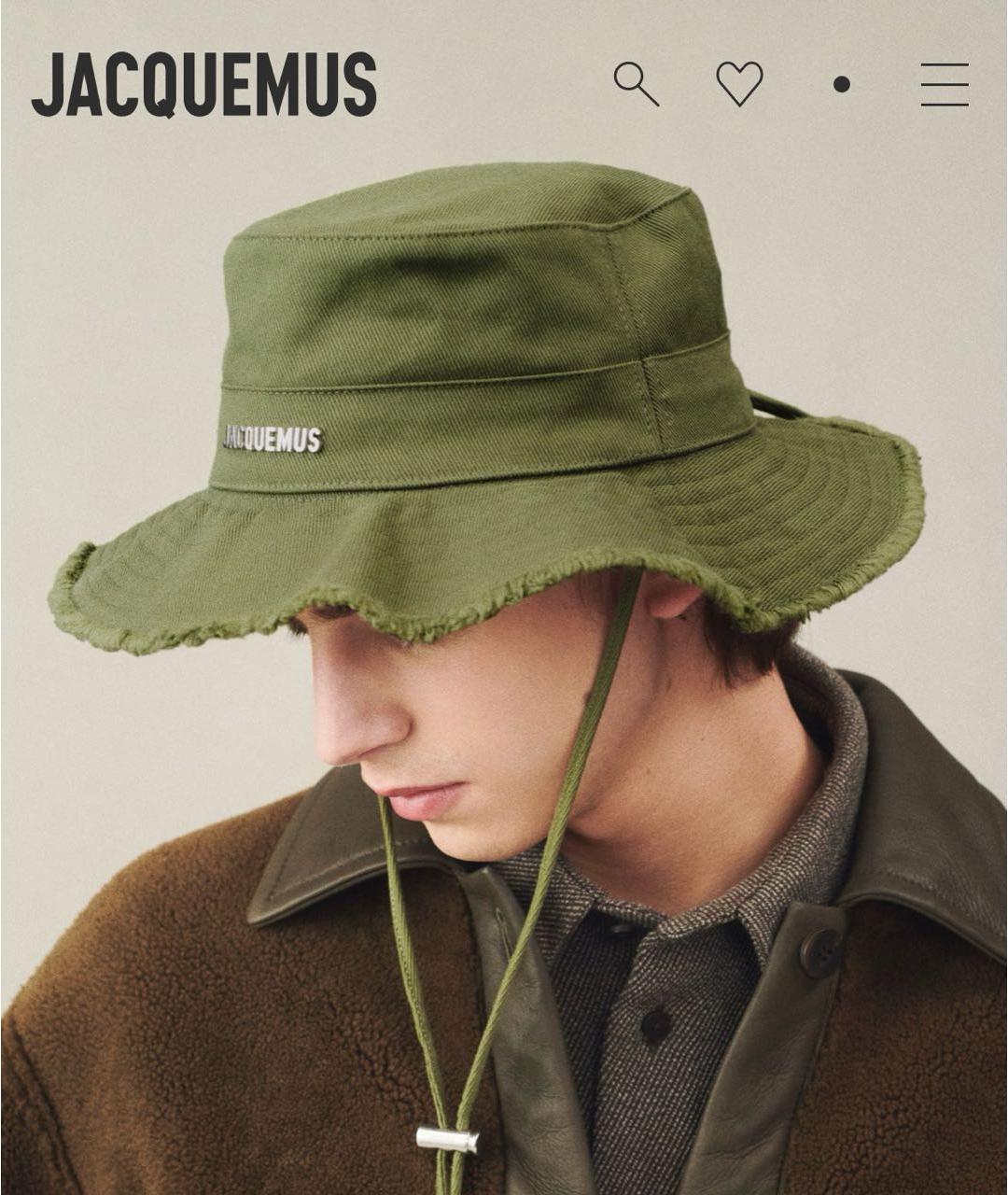 JACQUEMUS Хаки хлопковая панама, фото 6