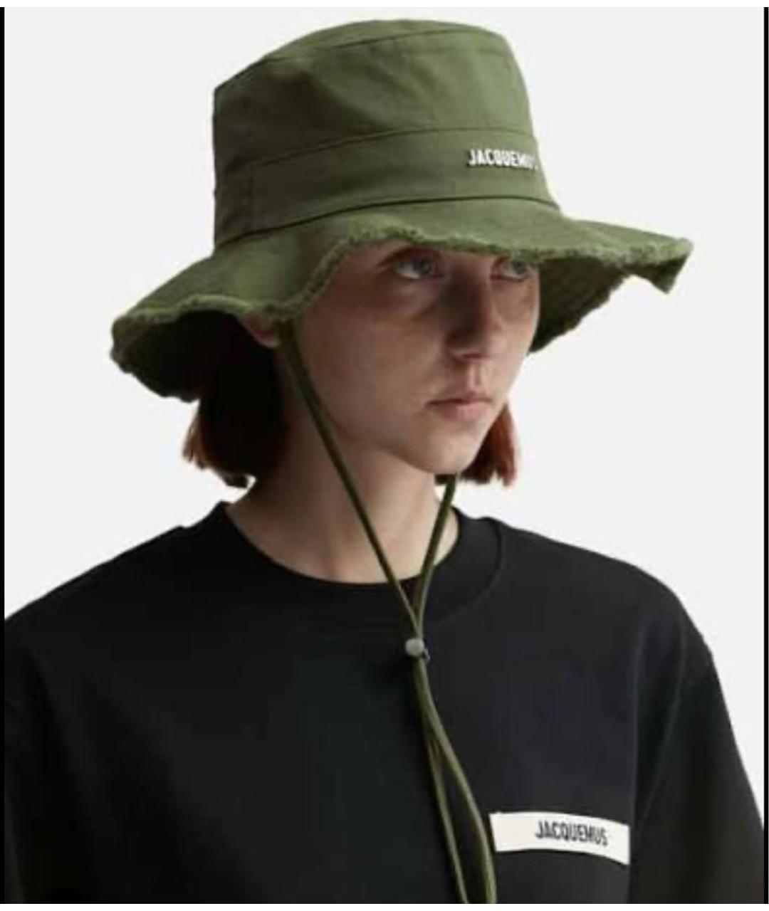 JACQUEMUS Хаки хлопковая панама, фото 8