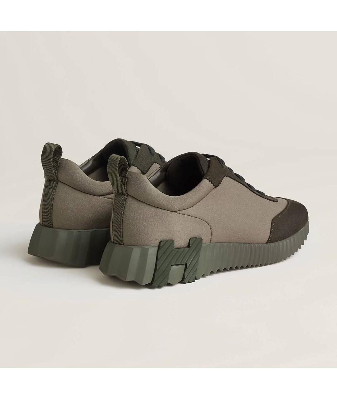 HERMES Коричневые замшевые кроссовки, фото 4