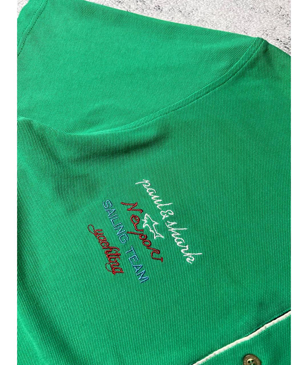 PAUL & SHARK Зеленые хлопковое поло с коротким рукавом, фото 5