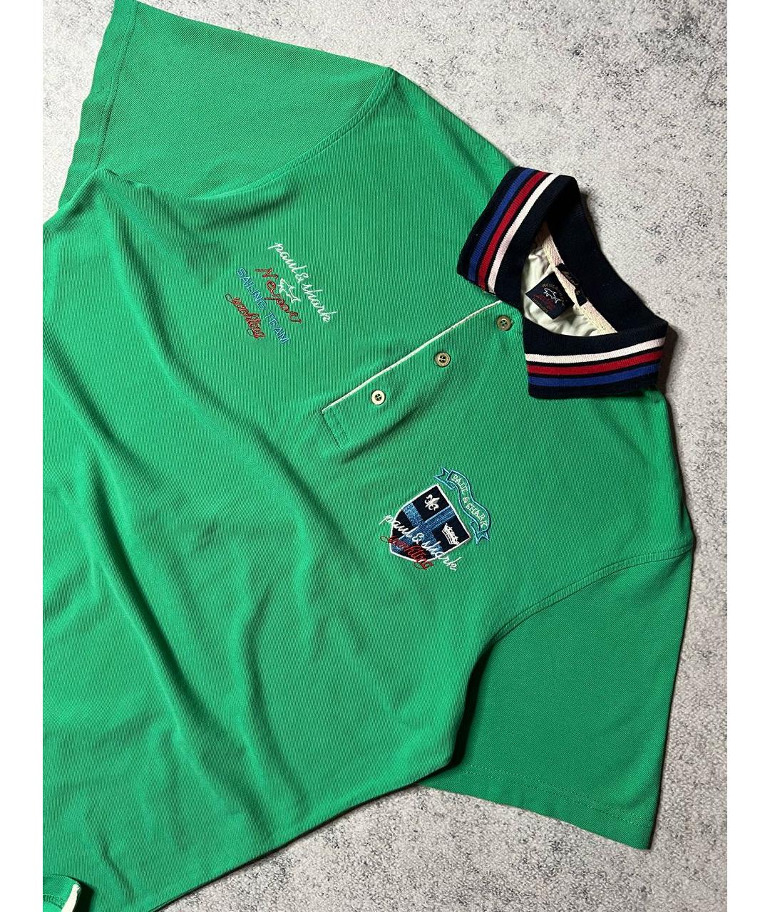 PAUL & SHARK Зеленые хлопковое поло с коротким рукавом, фото 3