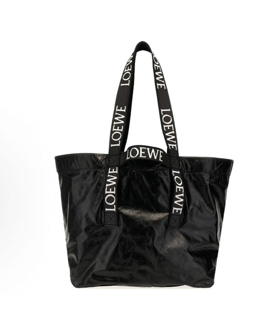 LOEWE Черная кожаная сумка с короткими ручками, фото 7