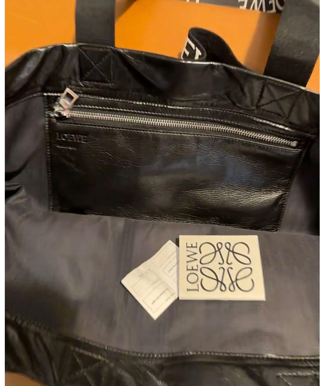 LOEWE Черная кожаная сумка с короткими ручками, фото 6
