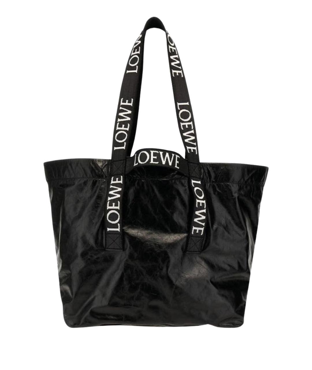 LOEWE Черная кожаная сумка с короткими ручками, фото 1