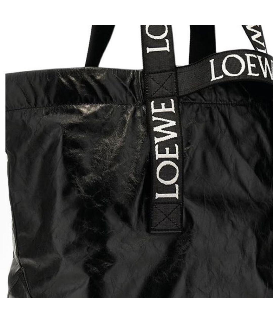 LOEWE Черная кожаная сумка с короткими ручками, фото 4