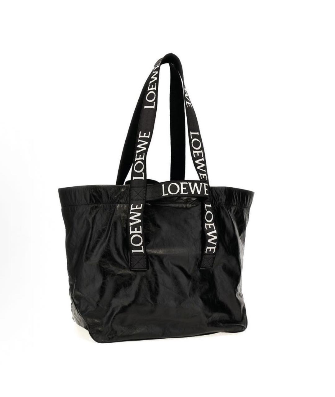 LOEWE Черная кожаная сумка с короткими ручками, фото 2