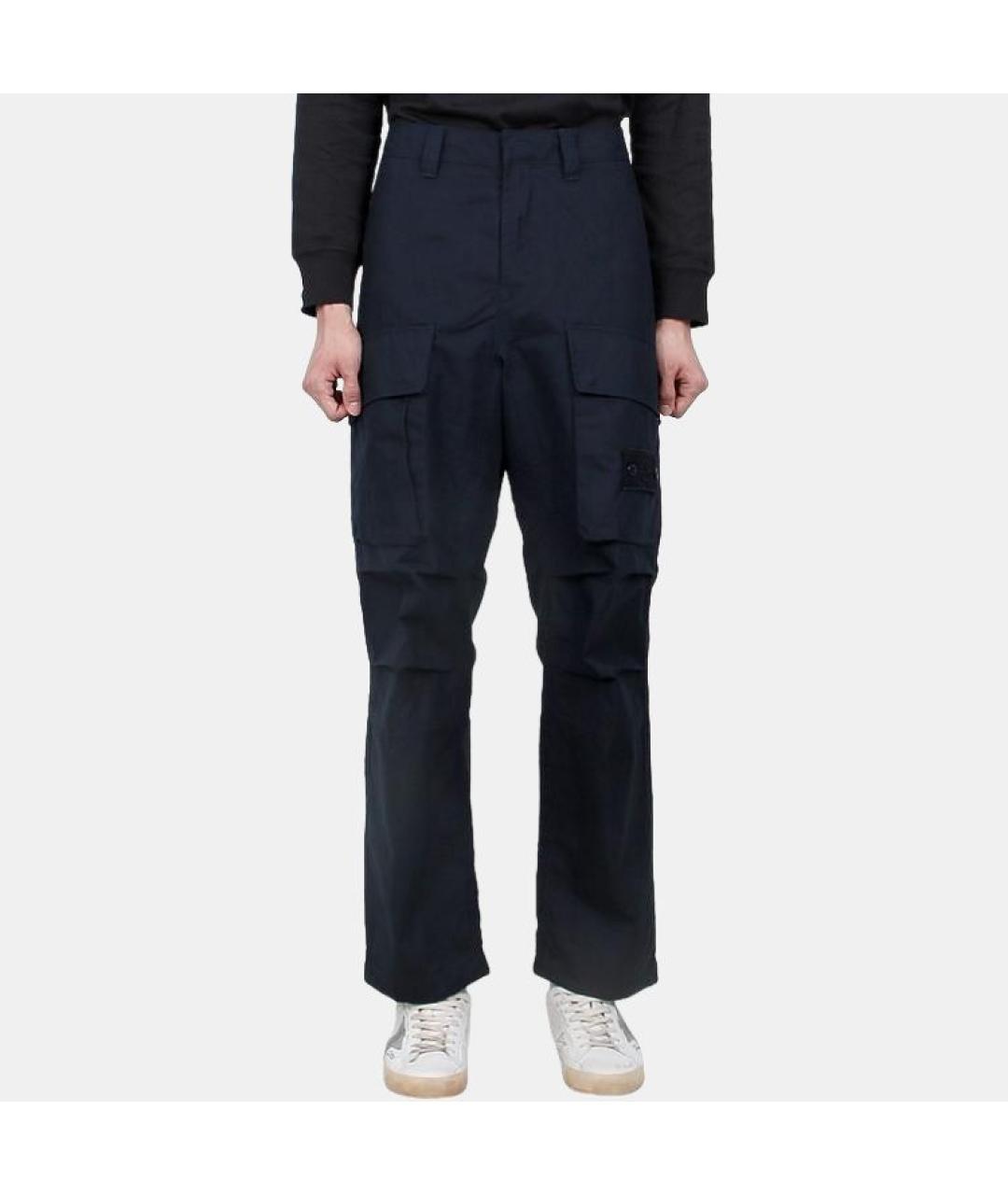 STONE ISLAND Темно-синие повседневные брюки, фото 3