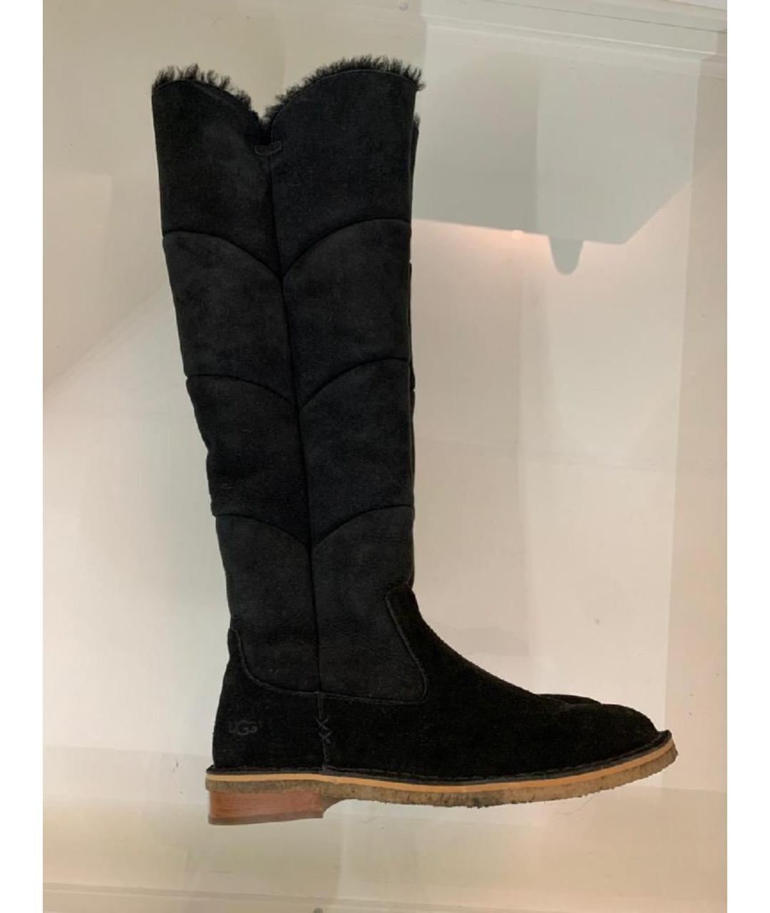 UGG AUSTRALIA Черные замшевые сапоги, фото 10