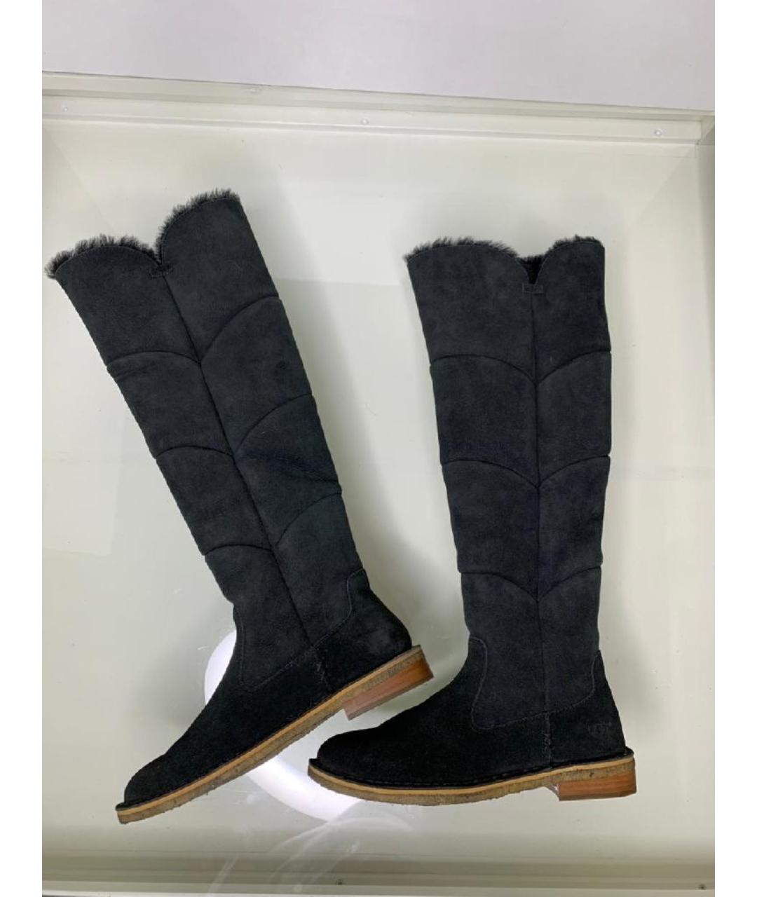 UGG AUSTRALIA Черные замшевые сапоги, фото 7