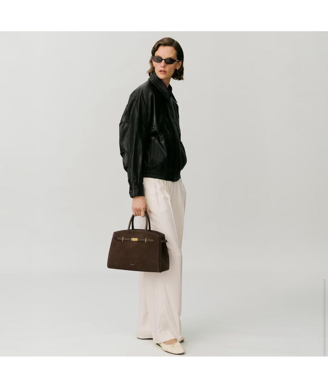 DEMELLIER Коричневая замшевая сумка с короткими ручками, фото 7