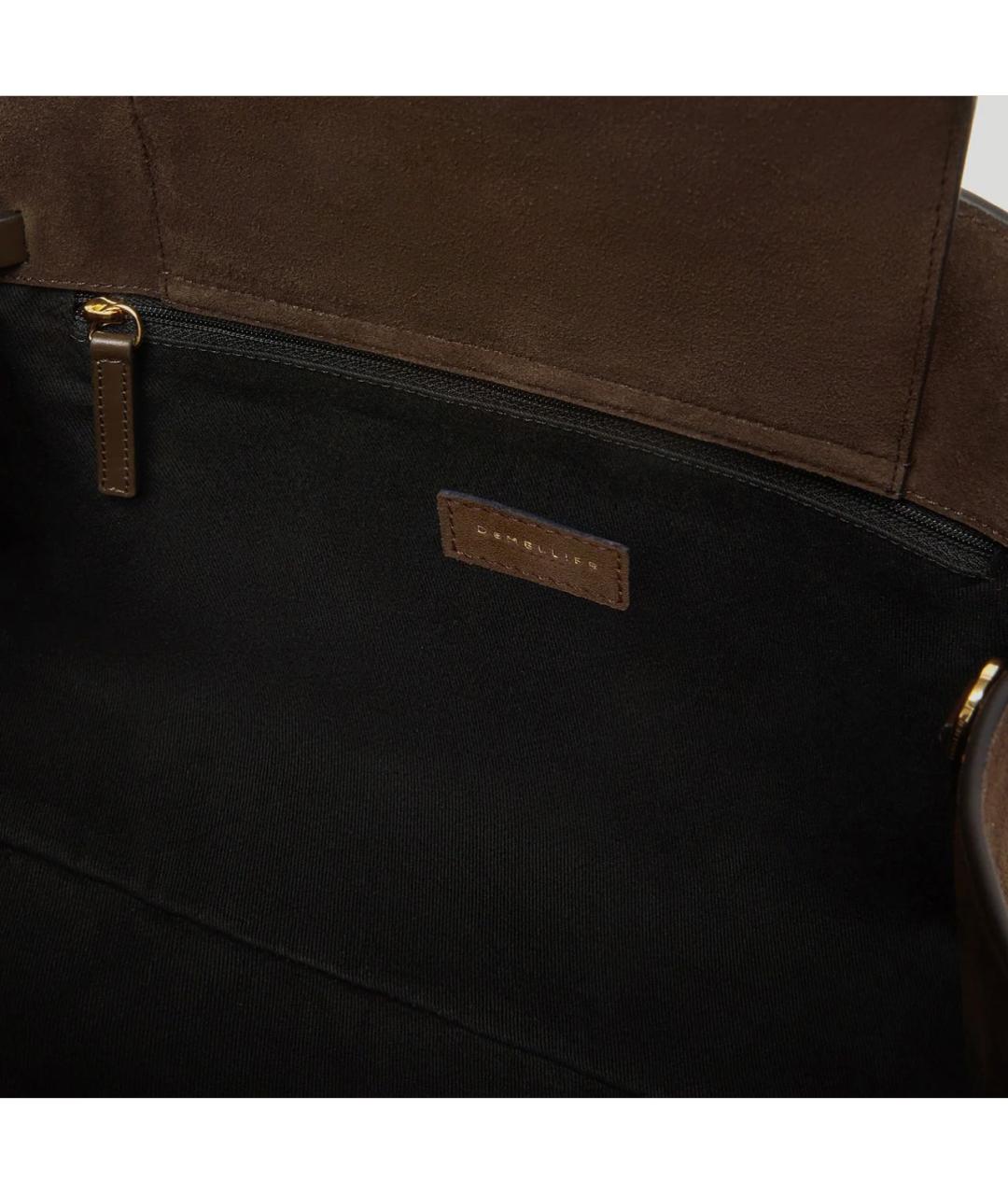 DEMELLIER Коричневая замшевая сумка с короткими ручками, фото 4