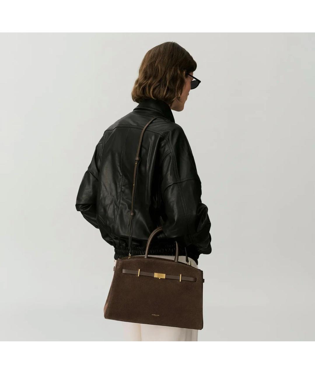 DEMELLIER Коричневая замшевая сумка с короткими ручками, фото 6