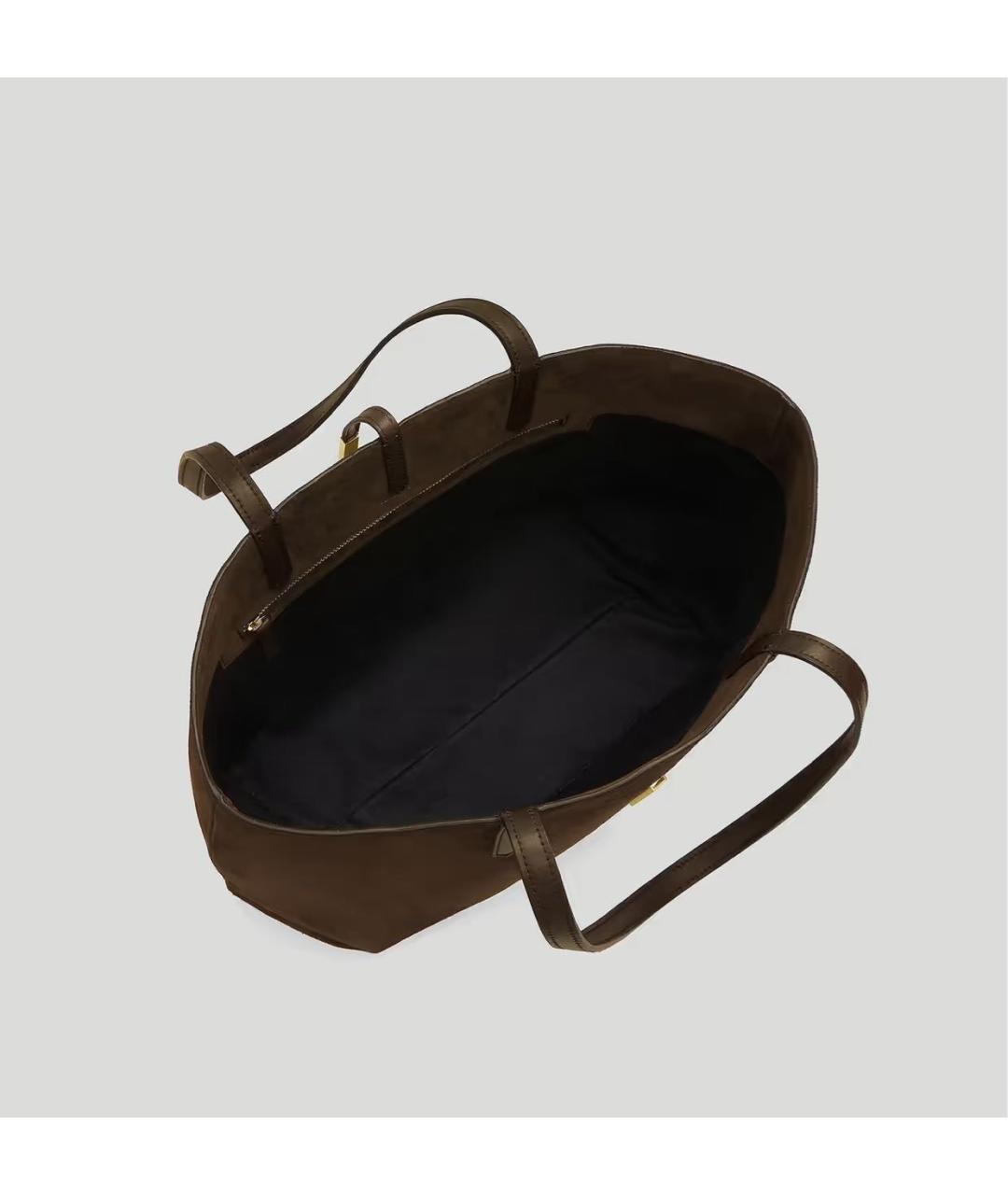 DEMELLIER Коричневая замшевая сумка с короткими ручками, фото 4