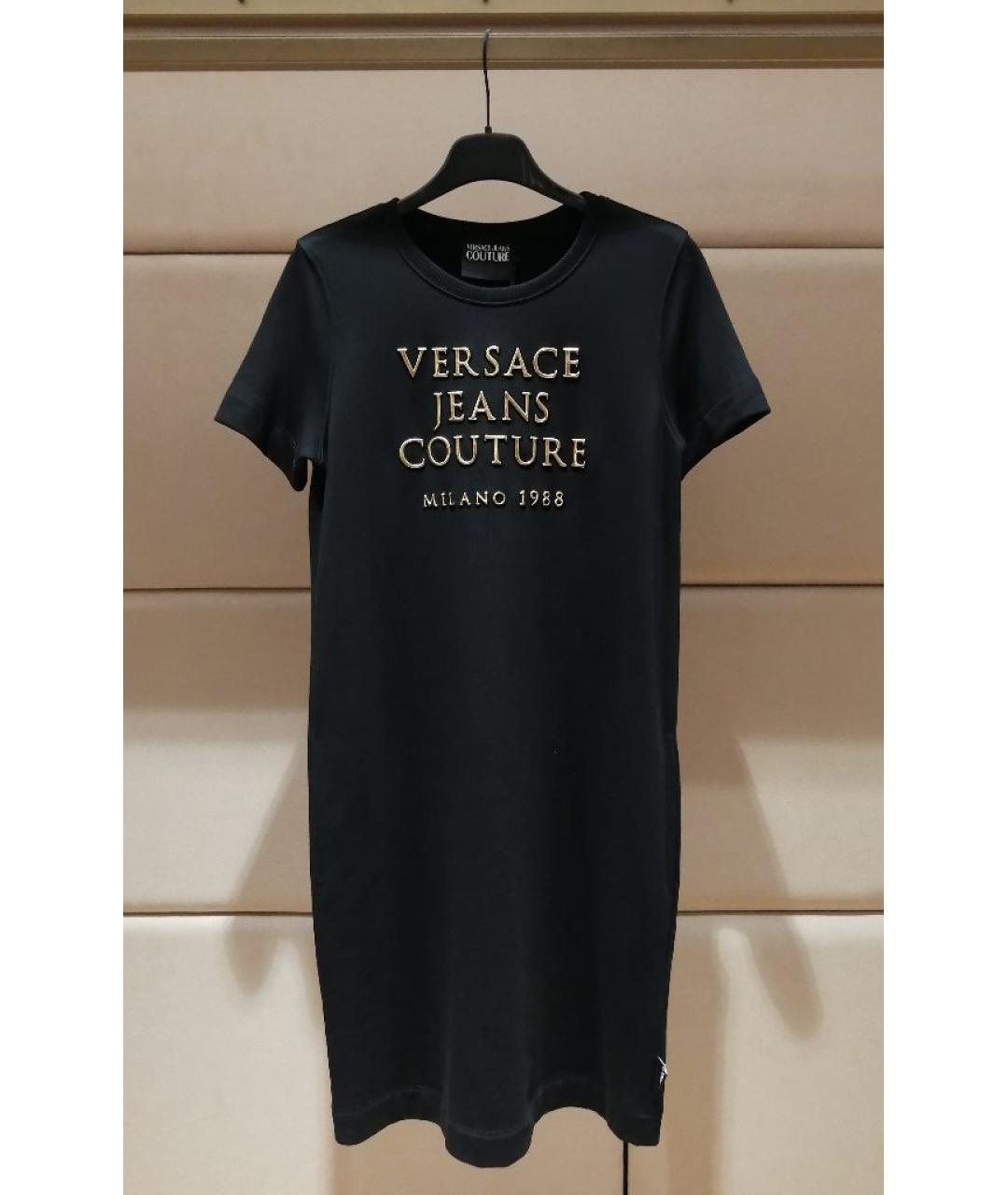 VERSACE JEANS COUTURE Черное хлопковое повседневное платье, фото 3