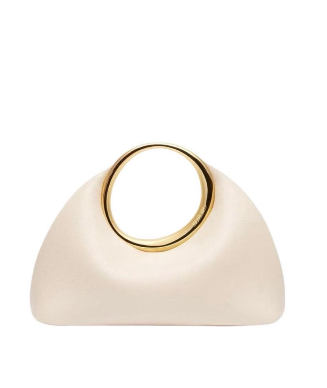 JACQUEMUS Бежевая кожаная сумка с короткими ручками, фото 1