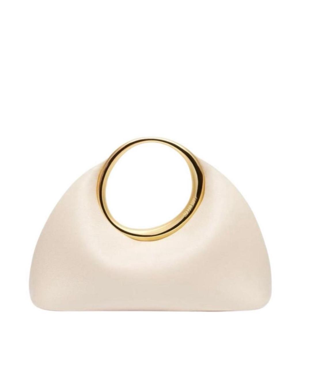 JACQUEMUS Бежевая кожаная сумка с короткими ручками, фото 2