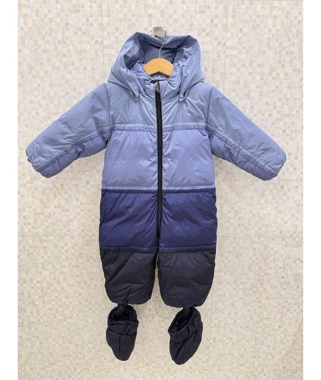 MONCLER Голубой полиэстеровый комбинезон, фото 9