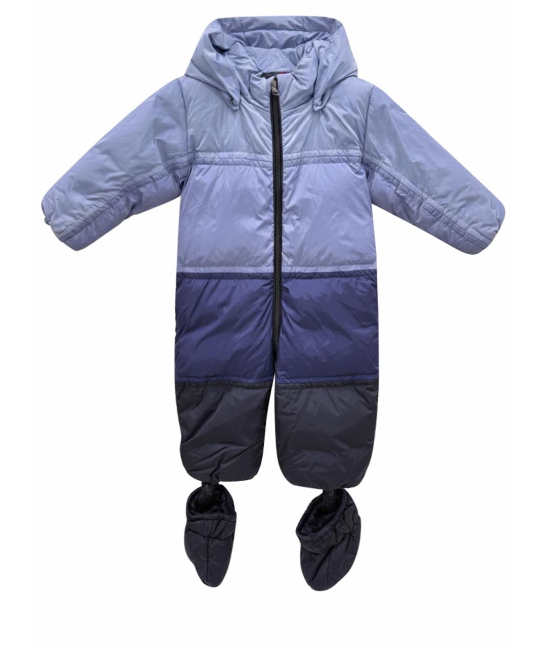 MONCLER Голубой полиэстеровый комбинезон, фото 1