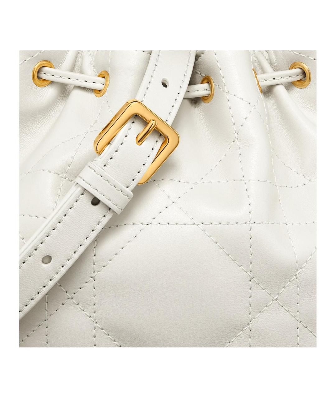 CHRISTIAN DIOR Белая кожаная сумка через плечо, фото 6