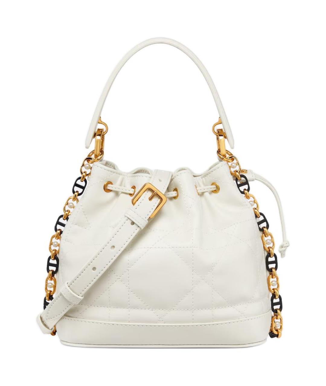 CHRISTIAN DIOR Белая кожаная сумка через плечо, фото 1