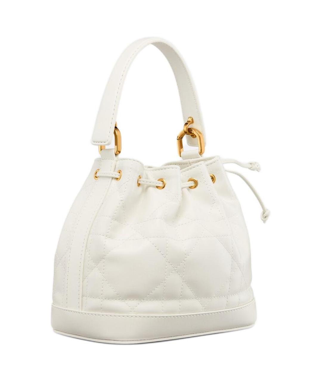 CHRISTIAN DIOR Белая кожаная сумка через плечо, фото 3