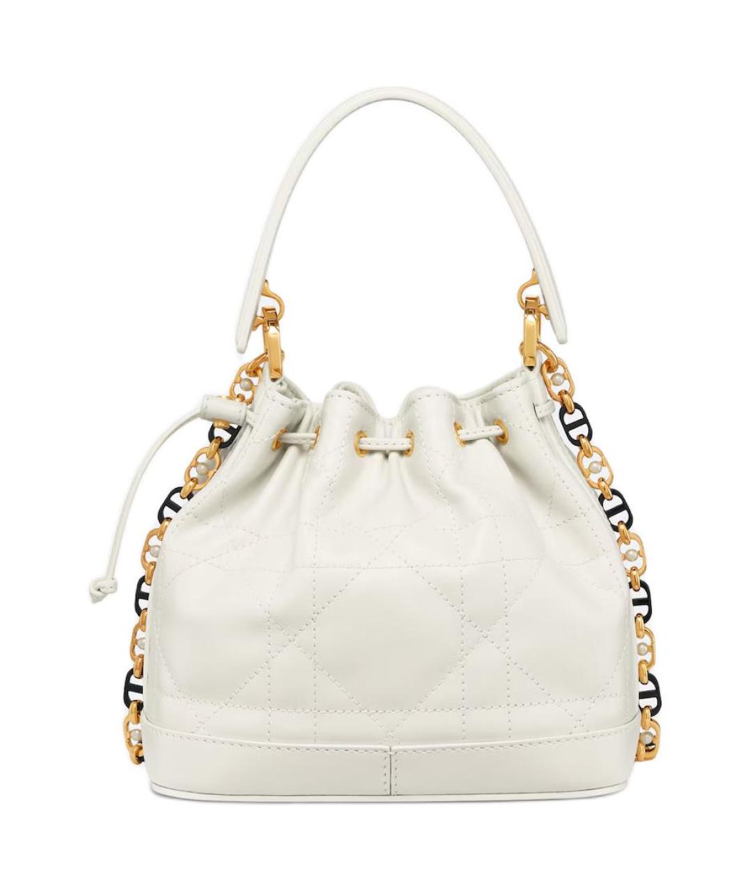 CHRISTIAN DIOR Белая кожаная сумка через плечо, фото 4