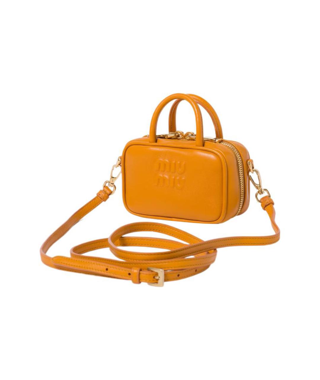 MIU MIU Оранжевый кожаный кошелек, фото 2