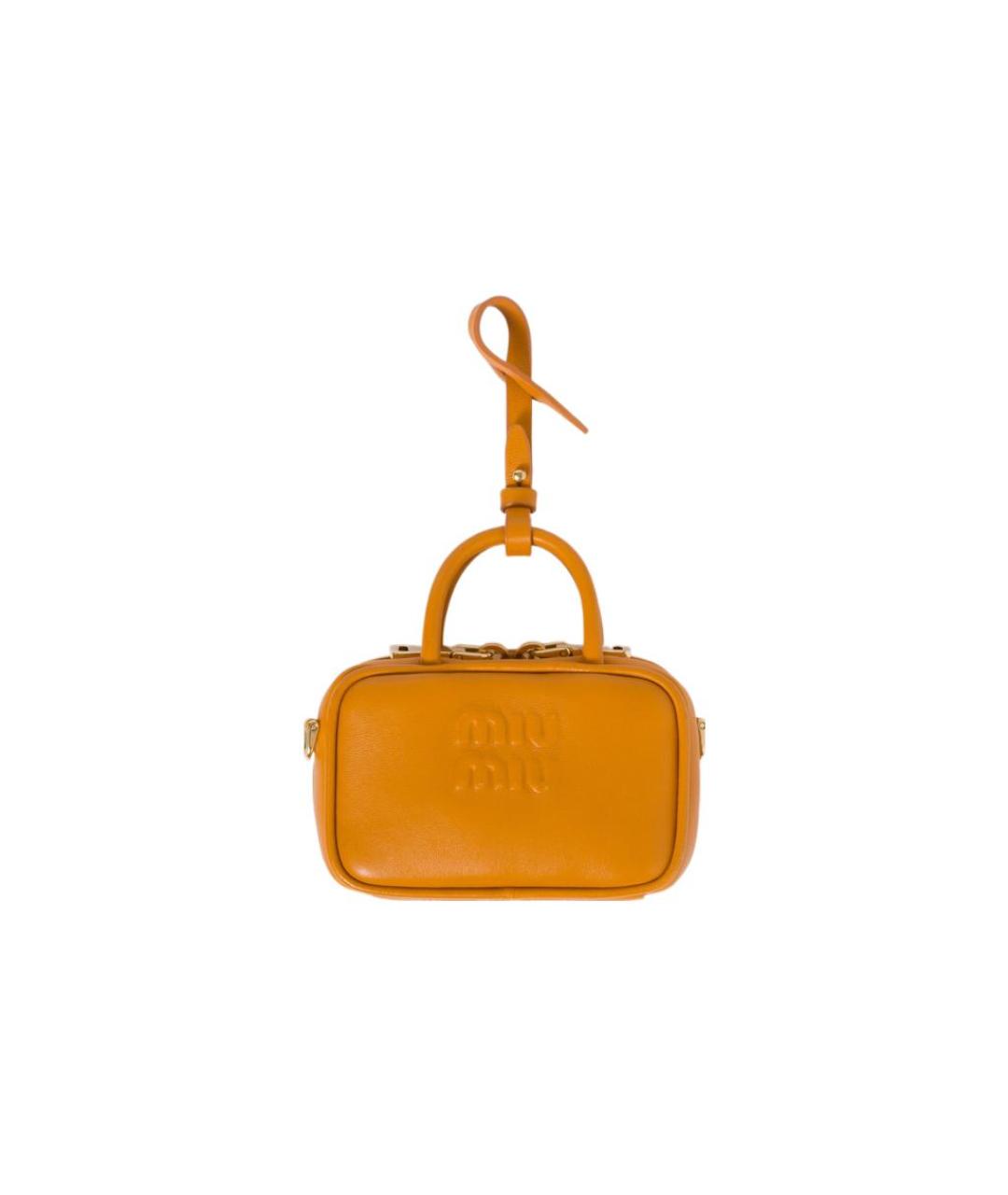 MIU MIU Оранжевый кожаный кошелек, фото 6