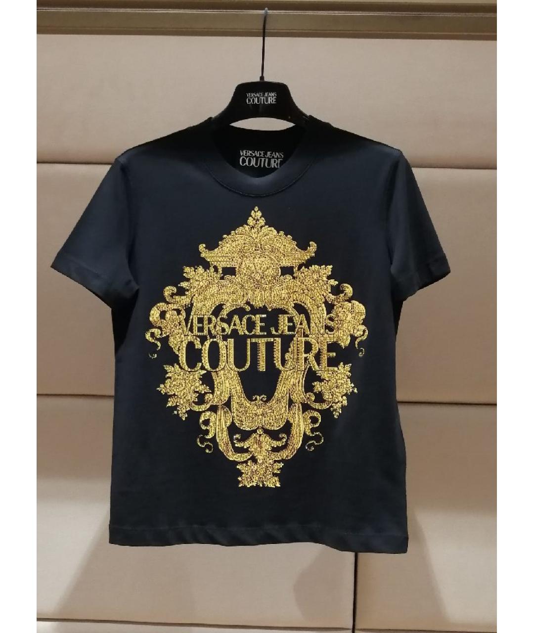 VERSACE JEANS COUTURE Черная хлопковая футболка, фото 3