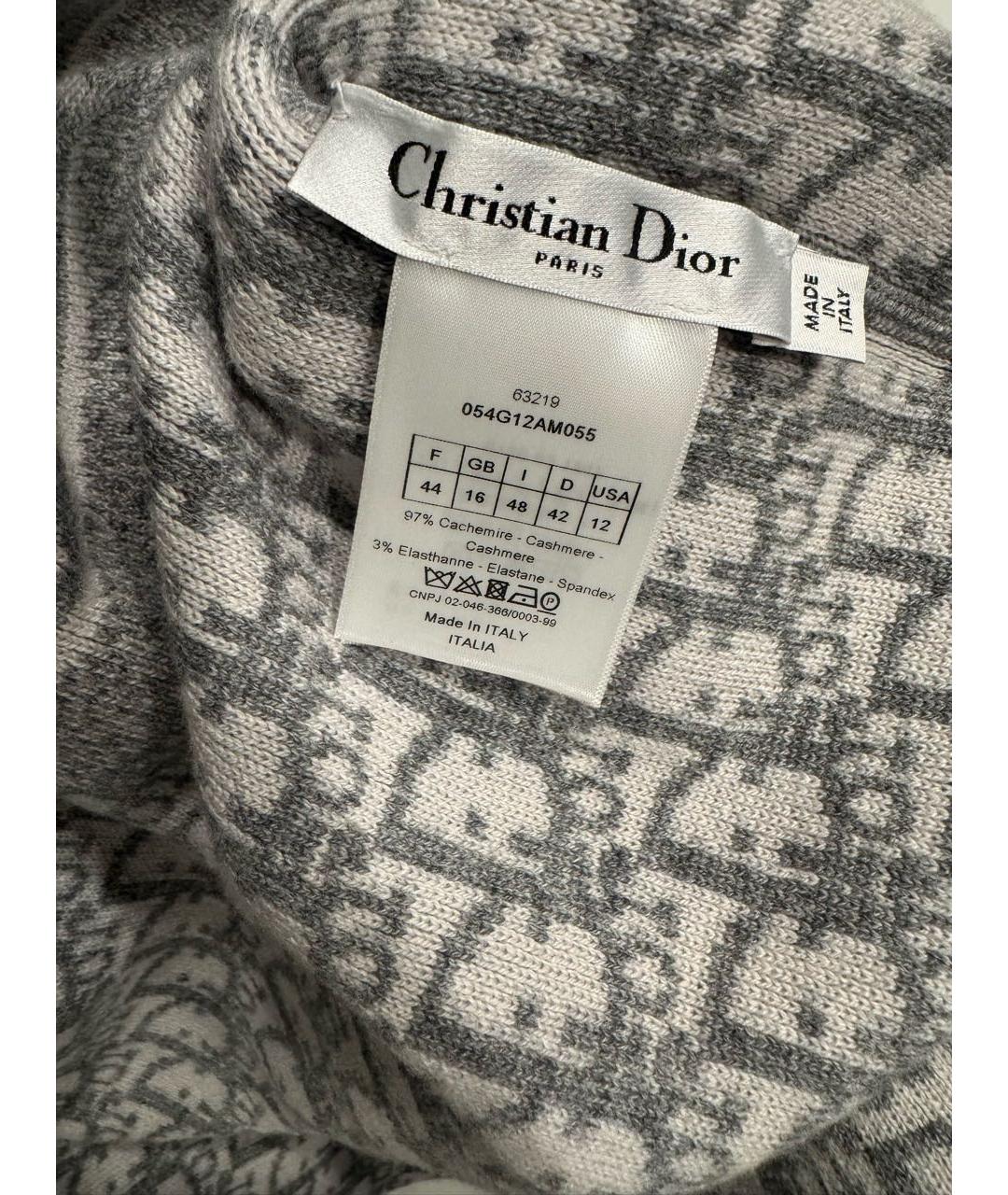 CHRISTIAN DIOR Серый кашемировый кардиган, фото 5