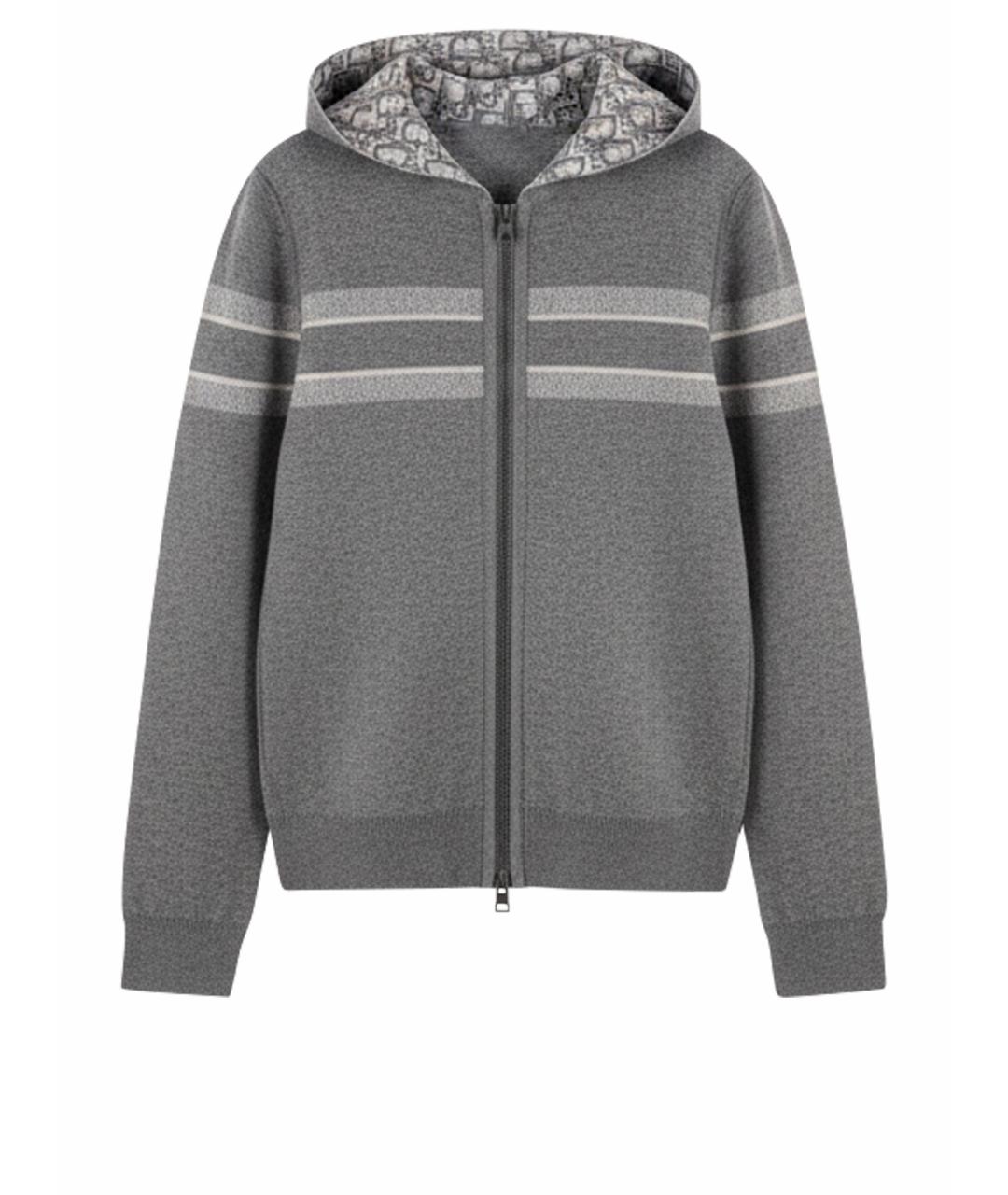 CHRISTIAN DIOR Серый кашемировый кардиган, фото 1