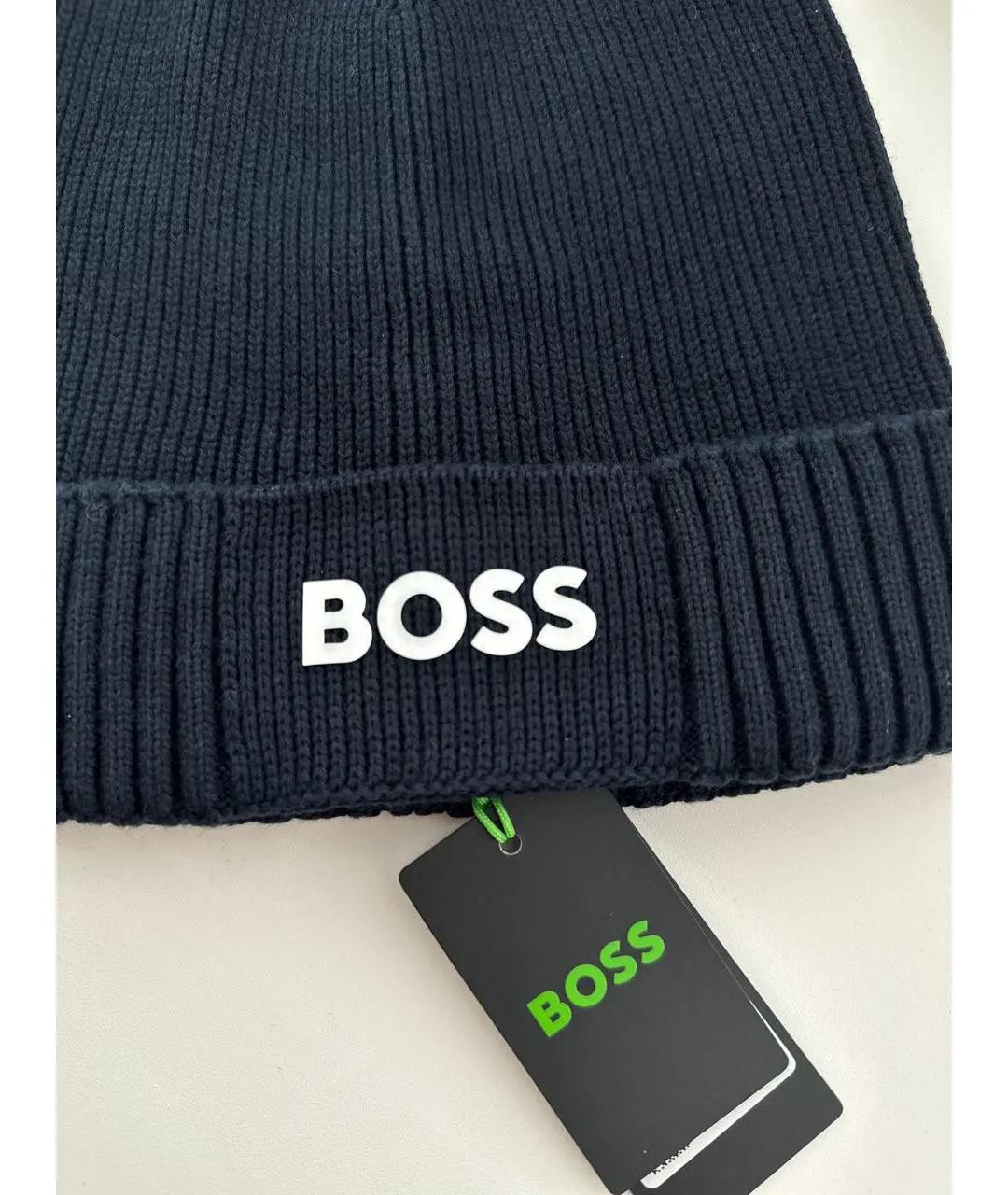HUGO BOSS Темно-синяя хлопковая шапка, фото 3