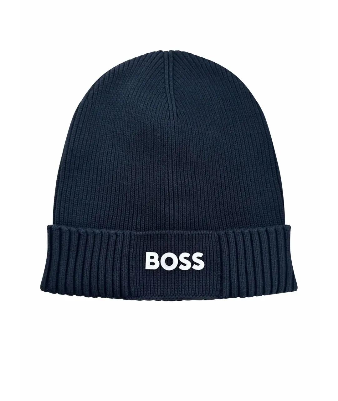 HUGO BOSS Темно-синяя хлопковая шапка, фото 1