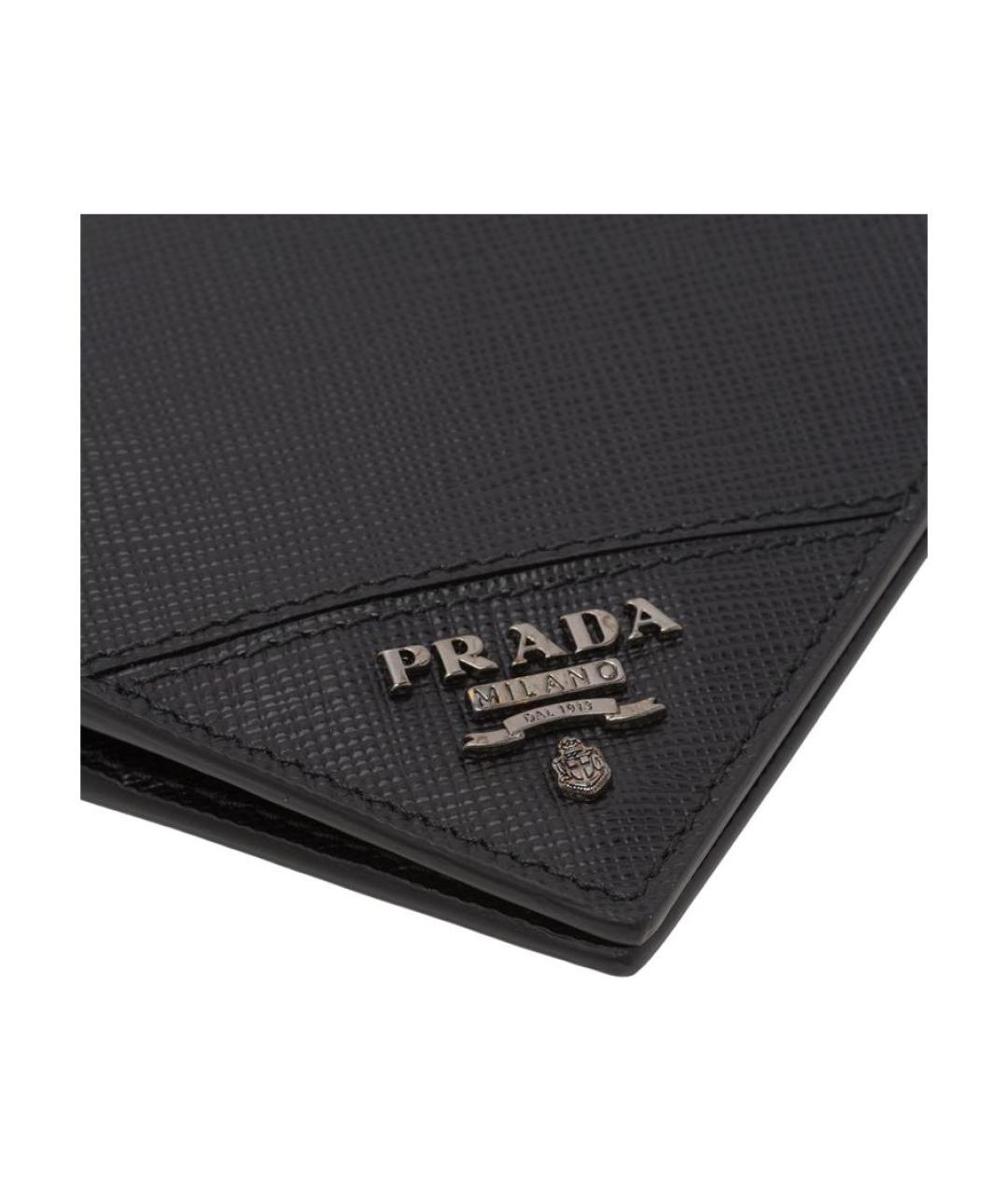 PRADA Черный кожаный кошелек, фото 5