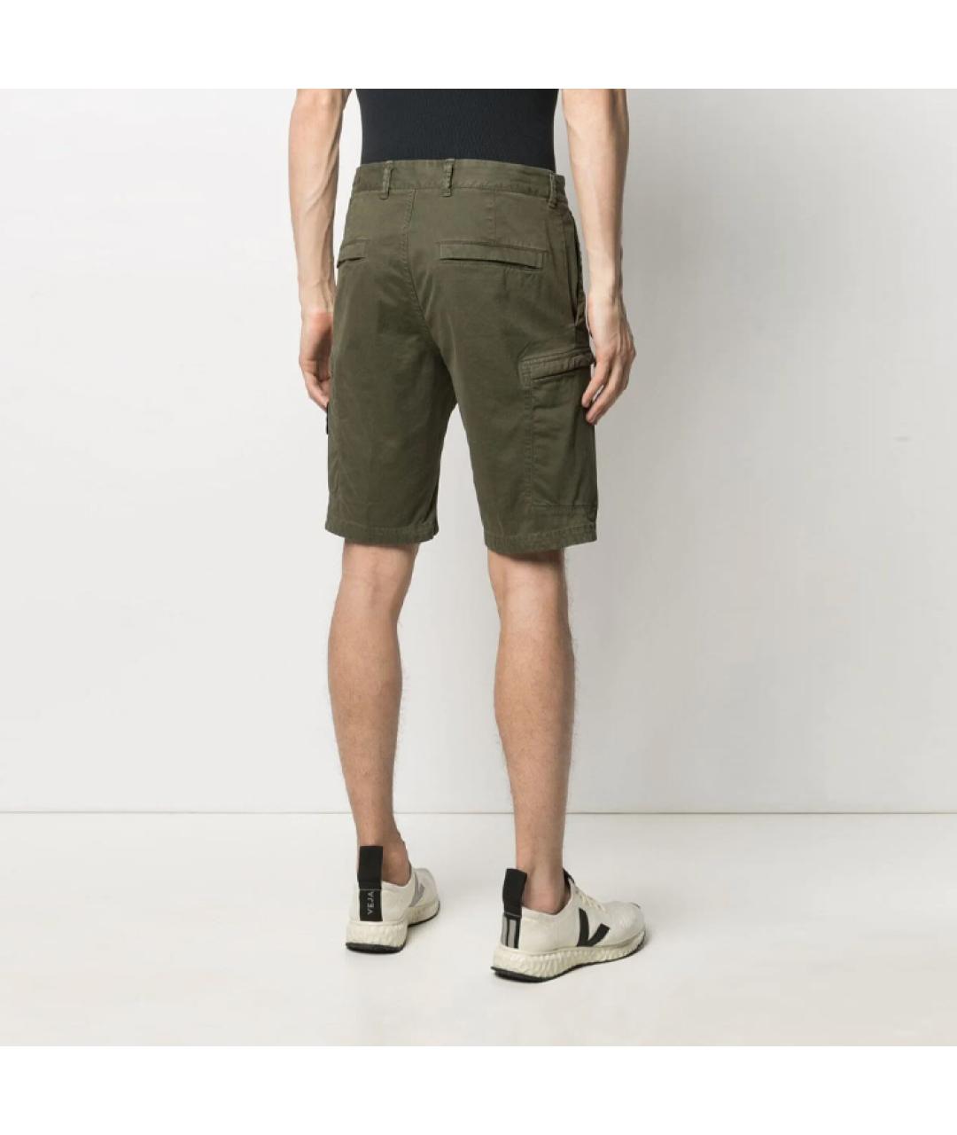 STONE ISLAND Хаки хлопковые шорты, фото 4