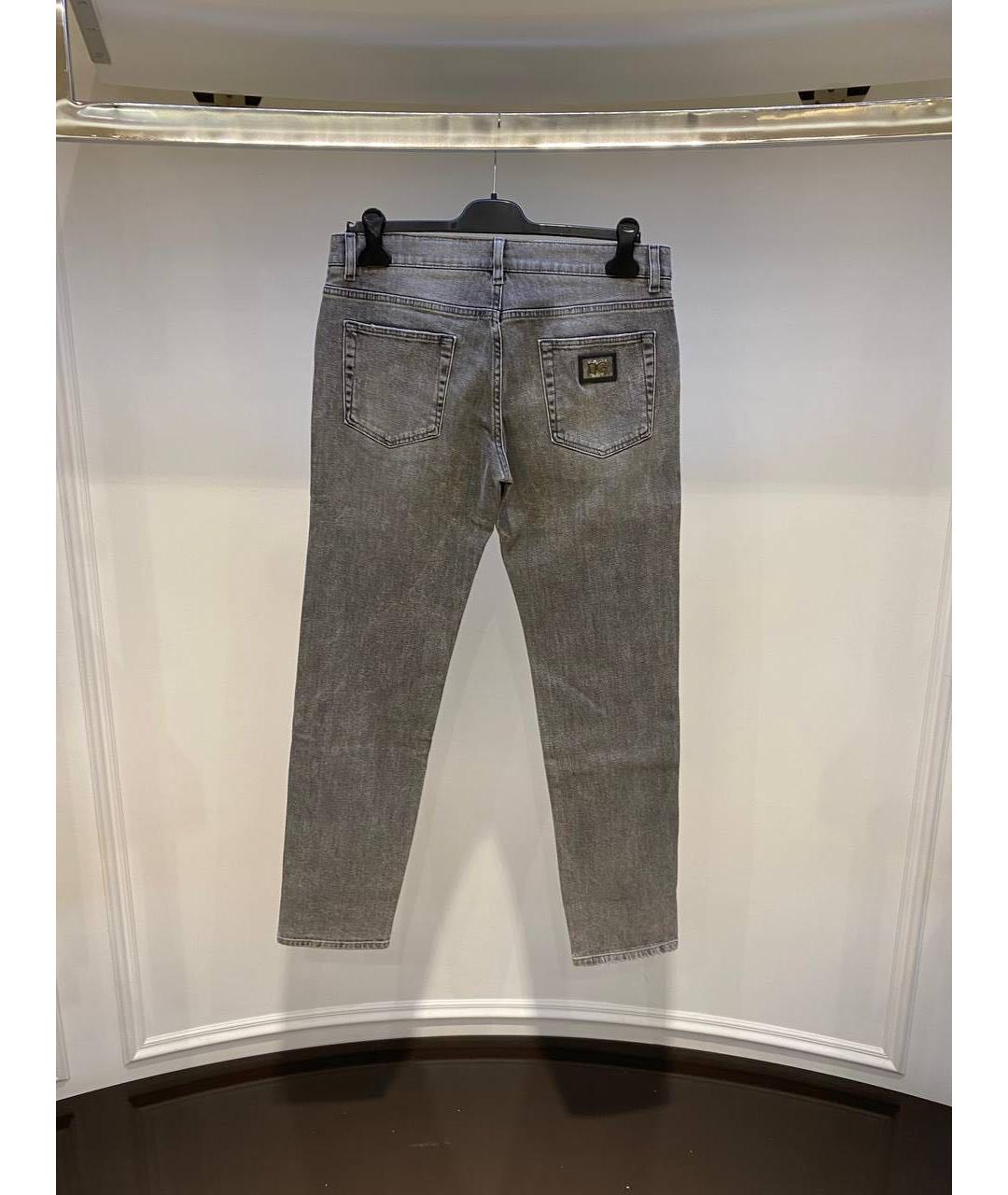 DOLCE&GABBANA Серые хлопко-эластановые джинсы, фото 2
