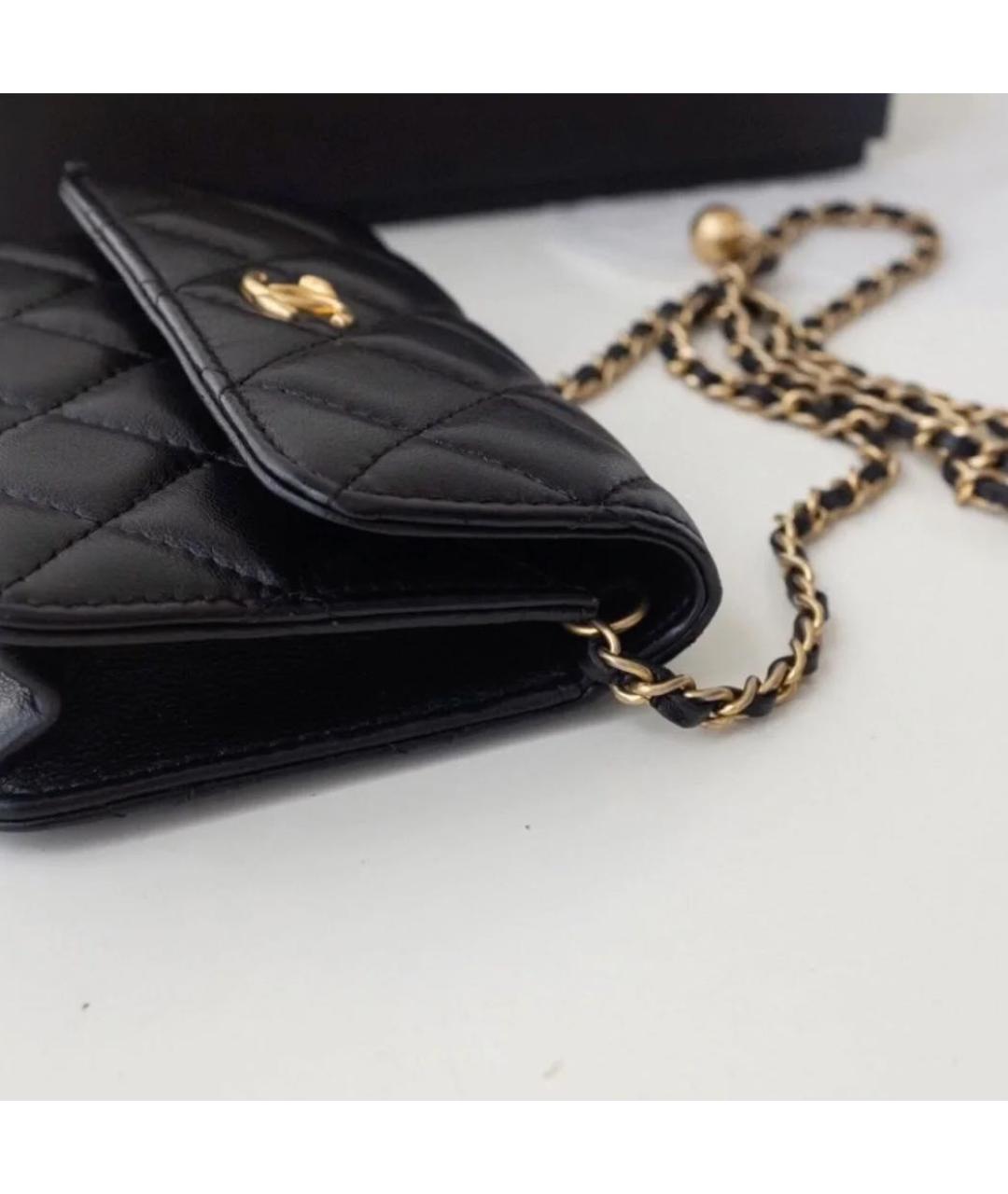 CHANEL Черная кожаная сумка через плечо, фото 3