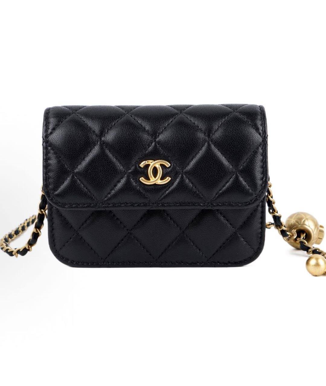 CHANEL Черная кожаная сумка через плечо, фото 4