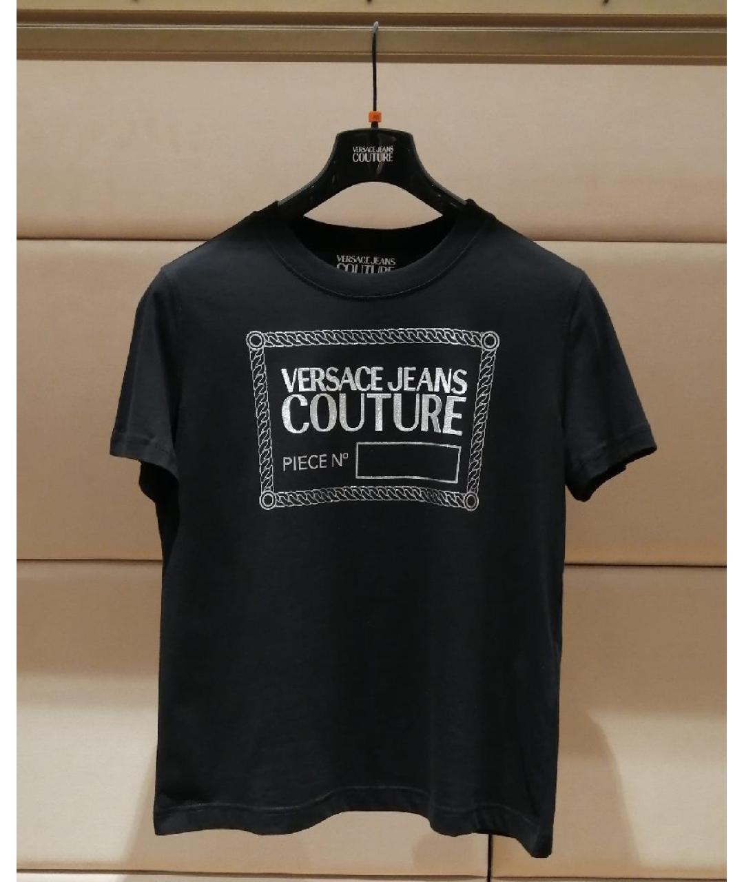 VERSACE JEANS COUTURE Черная хлопковая футболка, фото 3