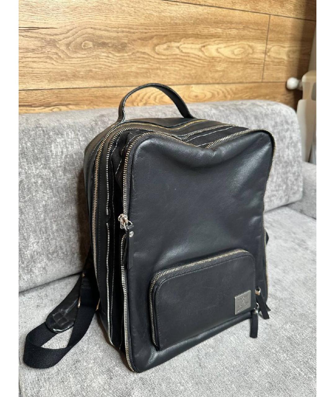 JEAN PAUL GAULTIER Черный кожаный рюкзак, фото 4