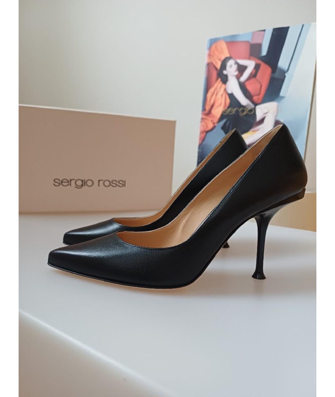 SERGIO ROSSI Черные кожаные туфли, фото 4