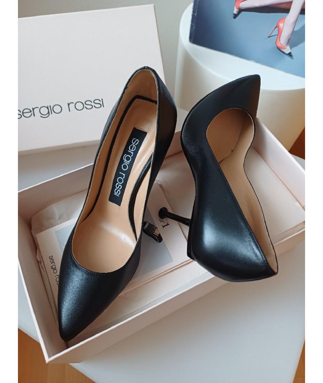 SERGIO ROSSI Черные кожаные туфли, фото 5