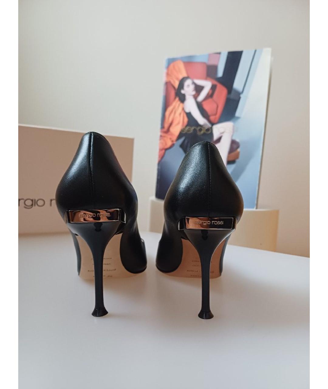 SERGIO ROSSI Черные кожаные туфли, фото 7