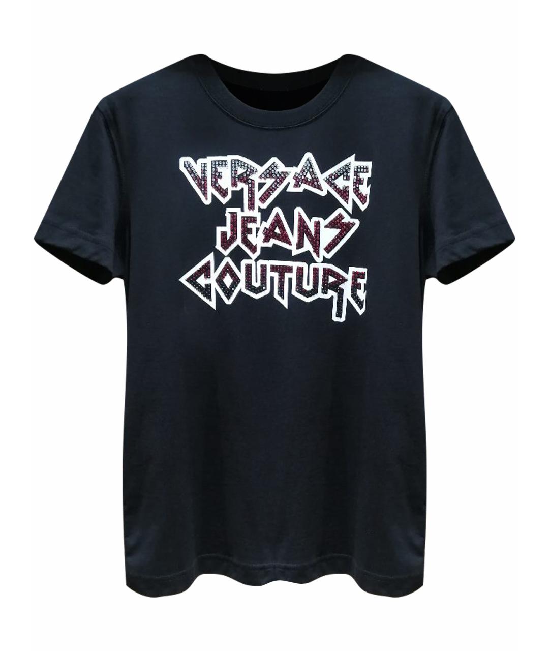 VERSACE JEANS COUTURE Черная хлопковая футболка, фото 1